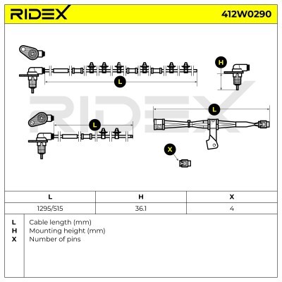 ABS Sensor RIDEX 412W0290 412W0290 - photo 5