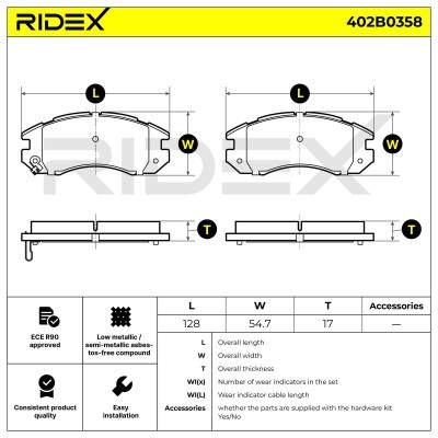 Brake Pads Set RIDEX 402B0358 402B0358 - photo 7