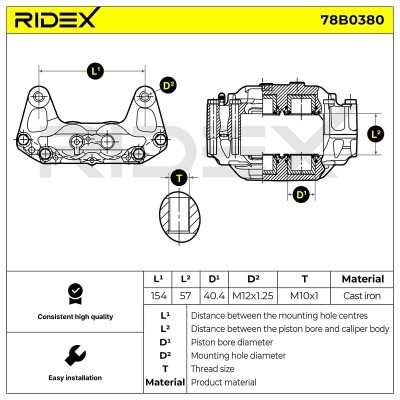 Brake Caliper RIDEX 78B0380 78B0380 - photo 7