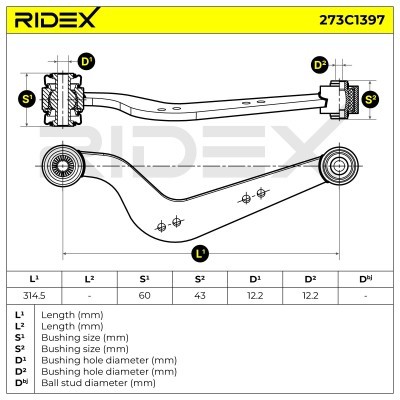 Control Arm RIDEX 273C1397 273C1397 - photo 6