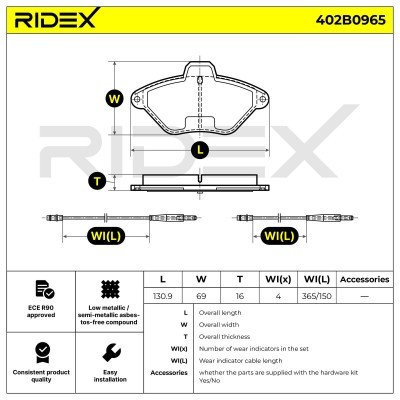 Brake Pads Set RIDEX 402B0965 402B0965 - photo 6