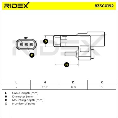 Crankshaft Pulse Sensor RIDEX 833C0192 833C0192 - photo 7