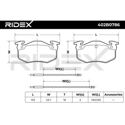 Brake Pads Set RIDEX 402B0786 402B0786 - photo 3