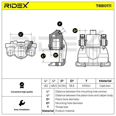 Brake Caliper RIDEX 78B0111 78B0111 - photo 6