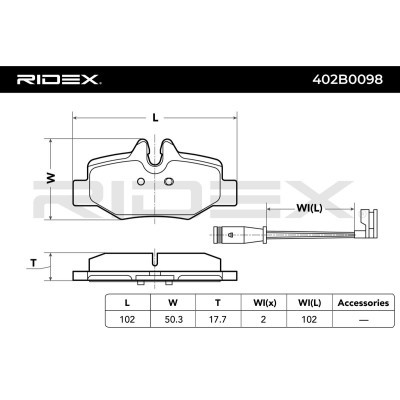 Brake Pads Set RIDEX 402B0098 402B0098 - photo 3