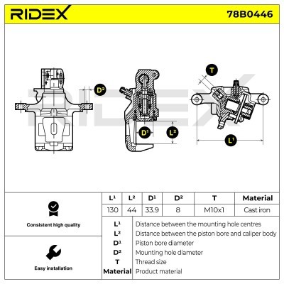 Brake Caliper RIDEX 78B0446 78B0446 - photo 5