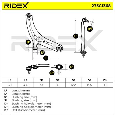 Control Arm RIDEX 273C1368 273C1368 - photo 5