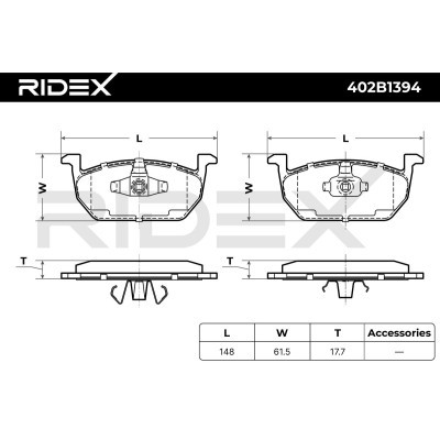 Brake Pads Set RIDEX 402B1394 402B1394 - photo 6