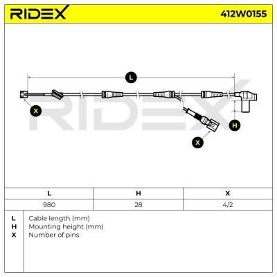 ABS Sensor RIDEX 412W0155 412W0155 - photo 6