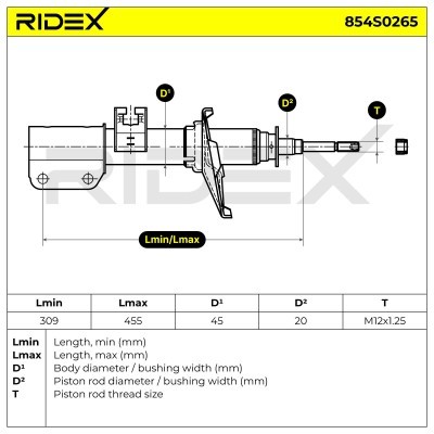 Shock Absorber RIDEX 854S0265 854S0265 - photo 8