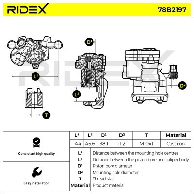 Brake Caliper RIDEX 78B2197 78B2197 - photo 3