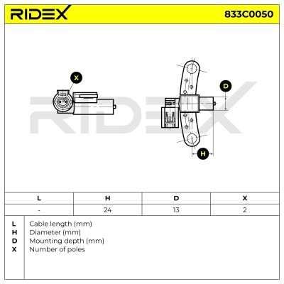 Crankshaft Pulse Sensor RIDEX 833C0050 833C0050 - photo 4