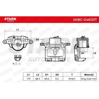 Brake Caliper Stark SKBC-0461217 SKBC-0461217 - photo 3