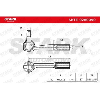 Tie Rod End Stark SKTE-0280090 SKTE-0280090 - photo 6