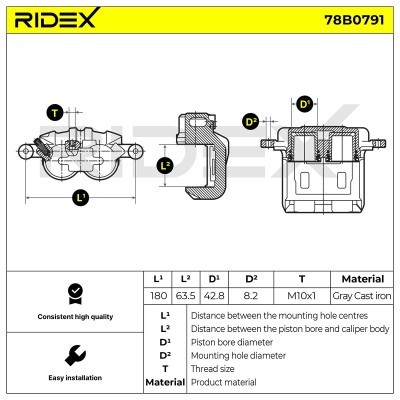 Brake Caliper RIDEX 78B0791 78B0791 - photo 5