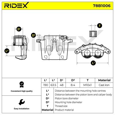 Brake Caliper RIDEX 78B1006 78B1006 - photo 6