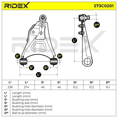 Control Arm RIDEX 273C0201 273C0201 - photo 4