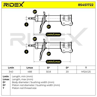 Shock Absorber RIDEX 854S1722 854S1722 - photo 8