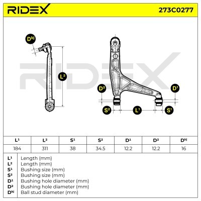 Control Arm RIDEX 273C0277 273C0277 - photo 3