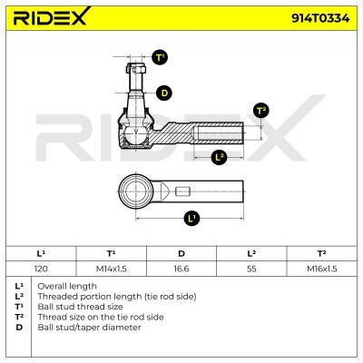 Tie Rod End RIDEX 914T0334 914T0334 - photo 5