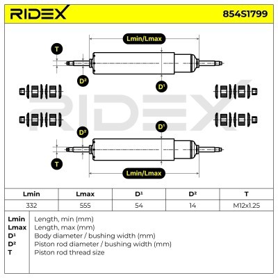 Shock Absorber RIDEX 854S1799 854S1799 - photo 7