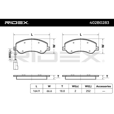 Brake Pads Set RIDEX 402B0283 402B0283 - photo 6