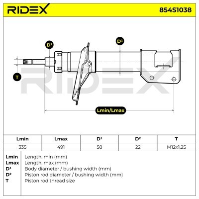 Shock Absorber RIDEX 854S1038 854S1038 - photo 6