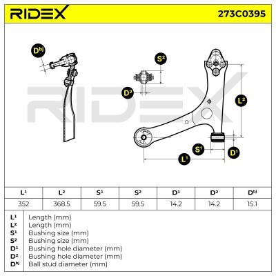 Control Arm RIDEX 273C0395 273C0395 - photo 6