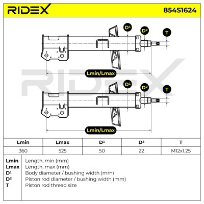 Shock Absorber RIDEX 854S1624 854S1624 - photo 5