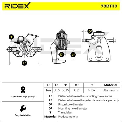 Brake Caliper RIDEX 78B1110 78B1110 - photo 6