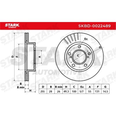 Brake Disc Stark SKBD-0022489 SKBD-0022489 - photo 3