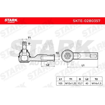 Tie Rod End Stark SKTE-0280357 SKTE-0280357 - photo 5