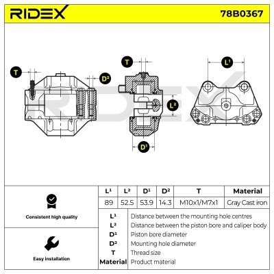 Brake Caliper RIDEX 78B0367 78B0367 - photo 6