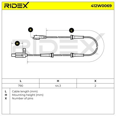 ABS Sensor RIDEX 412W0069 412W0069 - photo 6
