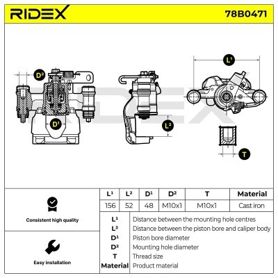 Brake Caliper RIDEX 78B0471 78B0471 - photo 7