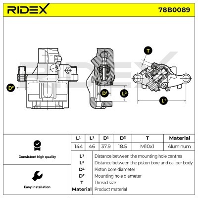 Brake Caliper RIDEX 78B0089 78B0089 - photo 2