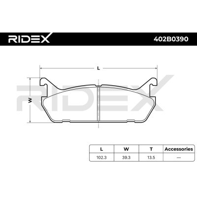 Brake Pads Set RIDEX 402B0390 402B0390 - photo 6