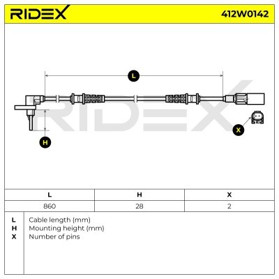 ABS Sensor RIDEX 412W0142 412W0142 - photo 8