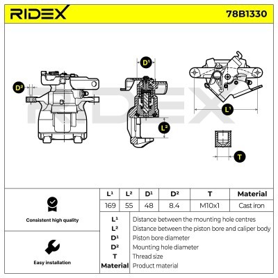 Brake Caliper RIDEX 78B1330 78B1330 - photo 7