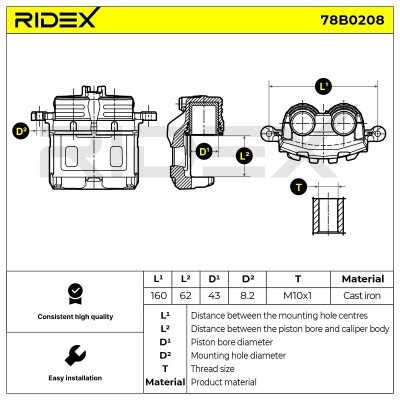 Brake Caliper RIDEX 78B0208 78B0208 - photo 7