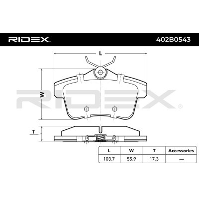 Brake Pads Set RIDEX 402B0543 402B0543 - photo 3