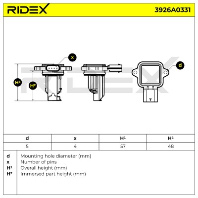 Air Mass Sensor RIDEX 3926A0331 3926A0331 - photo 6