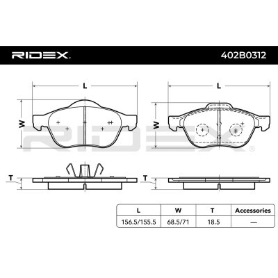 Brake Pads Set RIDEX 402B0312 402B0312 - photo 3
