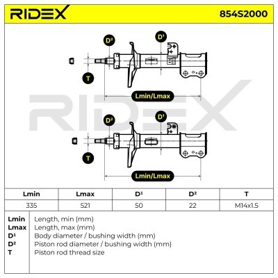 Shock Absorber RIDEX 854S2000 854S2000 - photo 5