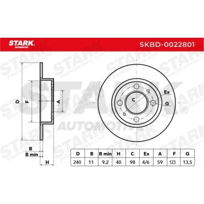 Brake Disc Stark SKBD-0022801 SKBD-0022801 - photo 3