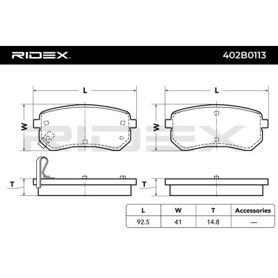 Brake Pads Set RIDEX 402B0113 402B0113 - photo 3