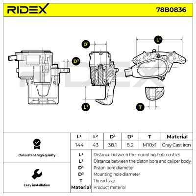 Brake Caliper RIDEX 78B0836 78B0836 - photo 6