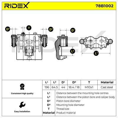 Brake Caliper RIDEX 78B1002 78B1002 - photo 6