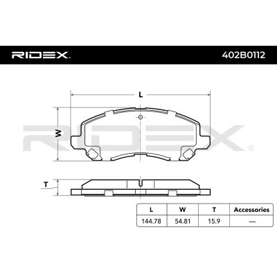 Brake Pads Set RIDEX 402B0112 402B0112 - photo 3