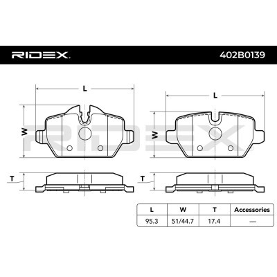 Brake Pads Set RIDEX 402B0139 402B0139 - photo 3